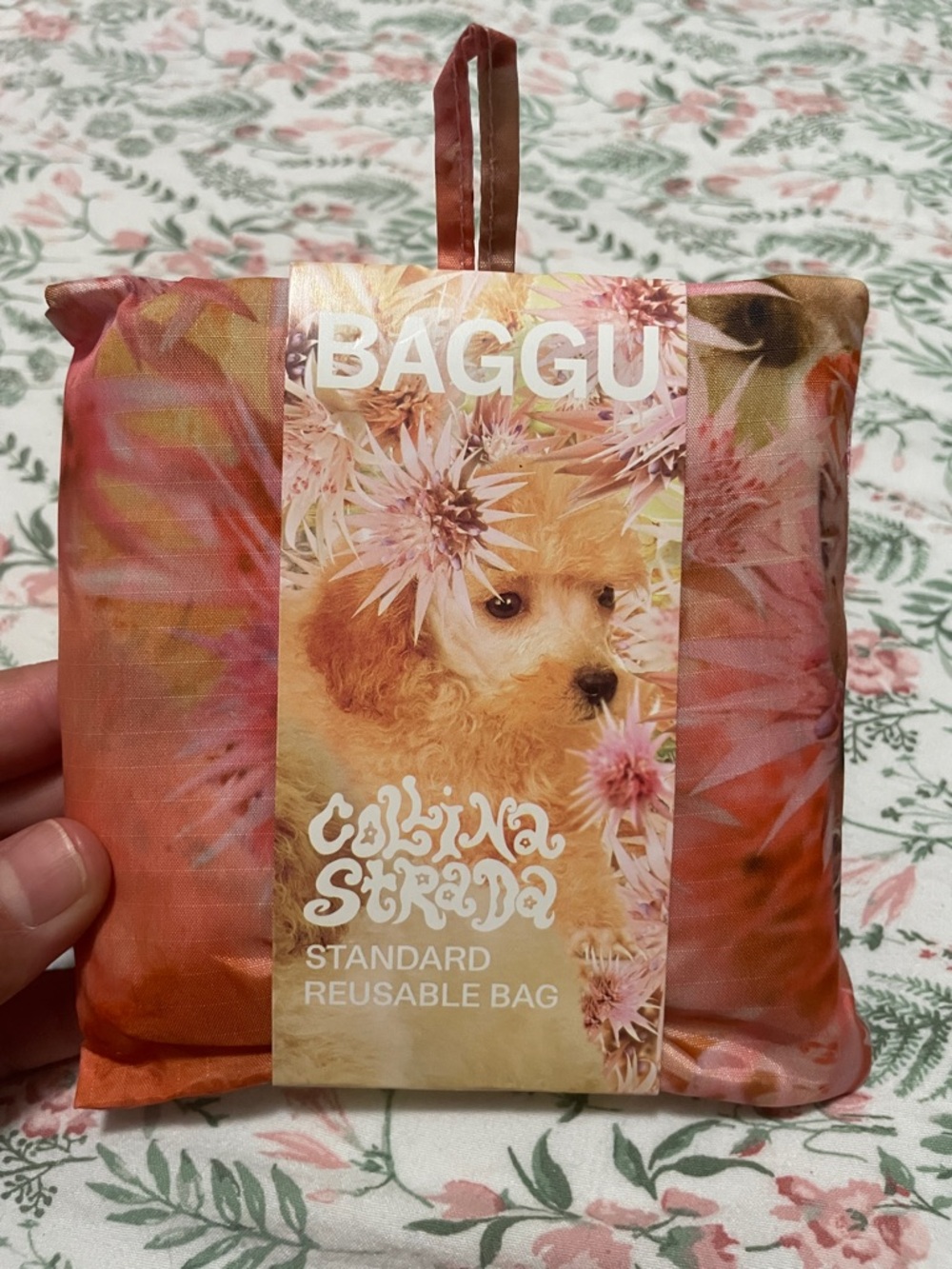 BAGGU Floral Peach and Pink Standard Reusable Bag